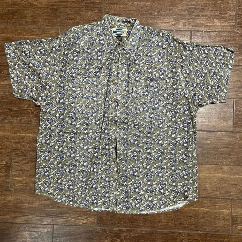 EXOFFICIO Travel Wear Shirt Mens Extra Large Adventure wear Cool Fish pattern si
